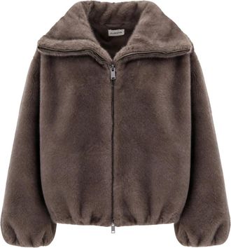 P.A.R.O.S.H. Korte Jas van Imitatiebont - Dames - Jassen - Bruin - S - Polyester - Jassen