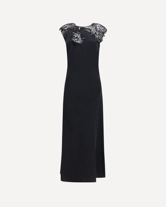 Ferragamo Silk Dress with lace Female 42