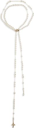 Vivienne Westwood White Three-Strand Beaded Silk Necklace