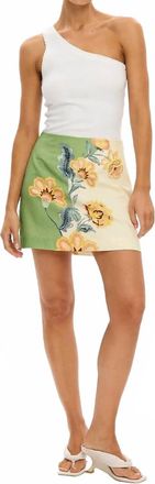 Kivari Lotte Mini Skirt In Green Cream