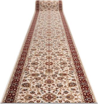 RugsX Rugsx - Runner Wool nain Ornament, flowers 6999 51063 beige / claret 100cm beige 100x1150 cm