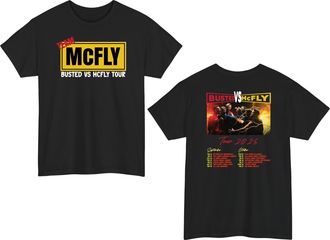 Generic Team McFly Tour T-Shirt, Busted vs McFly 2025 Concert Shirt, Pop Rock Band Tshirt, Music Lover Gift Tee Top Black
