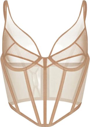 Zhilyova Asteria mesh panel corset - Neutrals