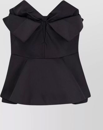 Alexander McQueen silk blend strapless bustier with bow detail