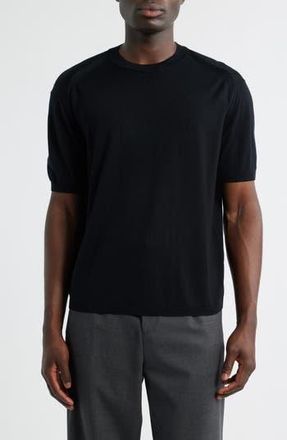 Emporio Armani Short Sleeve Sweater in Black at Nordstrom Rack, Size Xxx-Large