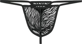 HOM WOH Personal Allure Tiger Print G-String in Black at Nordstrom, Size Medium