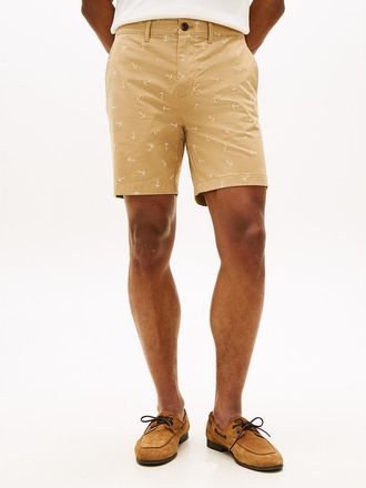 Tommy Hilfiger Mens Regular Fit 7 Anchor Print Short - Beige - 29