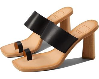 Dolce Vita Womens Dolce Vita Frans Slide M Black Stella Leather Toe Loop Sandals KHD320