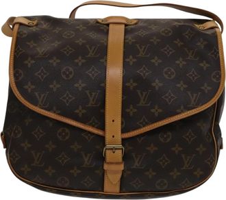 Louis Vuitton Saumur 35 Brown Canvas Shoulder Bag (Pre-Owned)