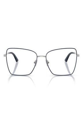 Jimmy Choo London 55mm Pillow Optical Glasses in Silver/Blue /Demo Lens at Nordstrom