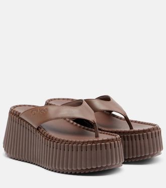 Chlo&eacute; Chlo&eacute; Nama leather platform thong sandals