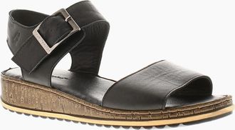 Hush Puppies Womens Hush Puppies Womens Sandals Ellie Wide Fit Leather Buckle black UK Size - Size: 3