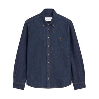 Ami Denim Shirts, male, Blue, Size: XS Denim Shirt