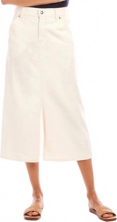 Karen Kane Daphne Denim Midi Skirt In Natural
