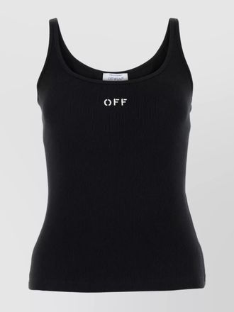 Off-white ribbed tank top