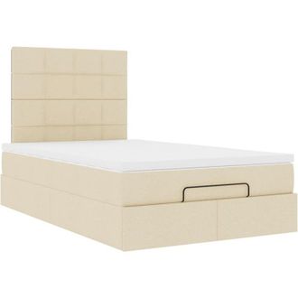 vidaXL Estructura De Cama Otomana Colch&oacute;n Tela Crema 120x190 Cm Vidaxl