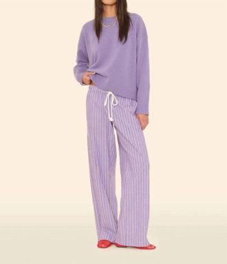 Xirena Brinna Wide Leg Pull-On Pants In Violet Rouge Stripe