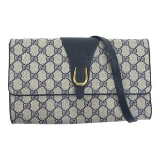 Gucci Pre-owned Clutches, female, Blue, Size: ONE SIZE Pre-owned GG Supreme Canvas Shoulder Bag