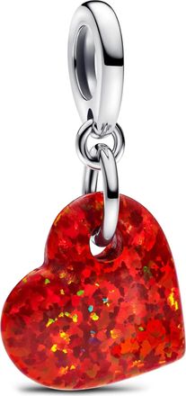 Pandora Pendants & Charms - Heart sterling silver dangle with red lab-created - silver - Pendants & Charms for ladies