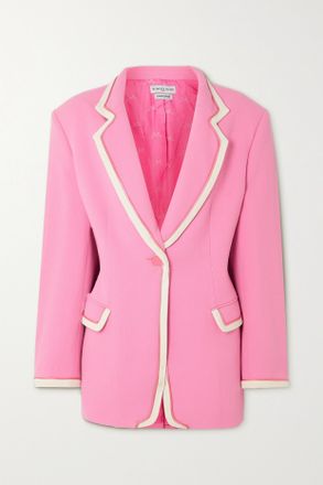 Rowen Rose Blazer Oversize In Cr&ecirc;pe Di Lana Bicolore - Rosa