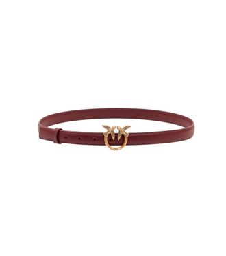 Pinko Burgundy Red Love Birds Solid Belt