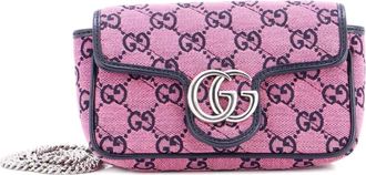 Gucci GG Marmont Flap Bag Diagonal Quilted GG Canvas Super Mini crossbody bag - Roze