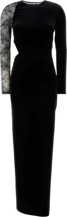 Self Portrait long-sleeve maxi dress - Black