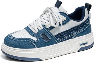 Generic Mens Chunky Fashion Sneakers for Men, Casual Athletic Tennis Work Walking Shoes Workout Comfortable Platform Non-Slip Lightweight Outdoor Sport Blue