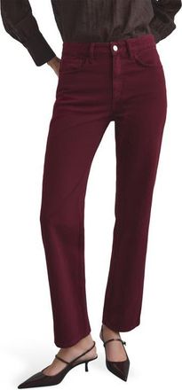 Mango Matilda Mid Rise Straight Leg Jeans in Wine at Nordstrom, Size 10