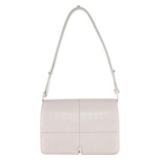 Burberry Snip Croc-Embossed Leather Shoulder Bag