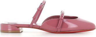 Christian Louboutin Patent Leather Sabot - Dames - Slip ons - Roze - 38 1/2 EU - Leer - Schoenen