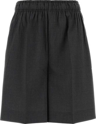 Prada Charcoal Wool Shorts