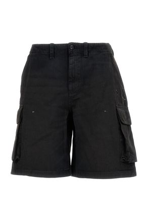 Our Legacy Black Cotton Cargo Shorts