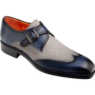 Mezlan Blanes Monk Strap Shoe in Blue/Grey at Nordstrom, Size 11.5