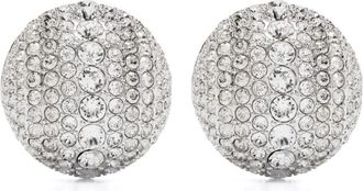 Swarovski Sublima clip-on earrings - women - Rhodium/Swarovski Crystal - One Size - Silver