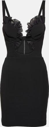 Nensi Dojaka Ruffled cutout jersey minidress