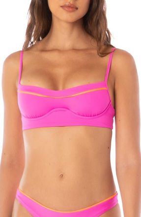Maaji Poppy Shore Underwire Bikini Top in Pink at Nordstrom, Size Large