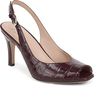 Naturalizer Alexa Peep Toe Slingback Pump in Smokey Sangria Leather at Nordstrom, Size 9.5