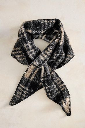 Terrain Plaid Sherpa Triangle Scarf