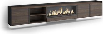 Skraut Home Skraut Home - Mueble Tv, Televisi&oacute;n, Muebles De Sal&oacute;n, Almacenaje, 315x35x50cm, Para Tv Hasta 80, Chimenea El&eacute;ctrica Xxl, Colgado, Suspendido, Led, Es