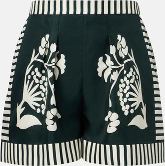 Eres Arjun printed silk twill shorts