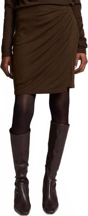 Vince Wool-Blend Side-Drape Short Skirt In Pinewood