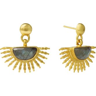 Ottoman Hands Sunrise Labradorite Drop Stud Earrings in Brass at Nordstrom