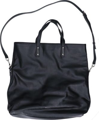 Saint Laurent Black Leather Shoulder Bag Tote Bag (Pre-Owned)