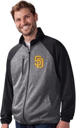 G-III Sports by Carl Banks Mens G-III Sports by Carl Banks Black San Diego Padres Runners Raglan Full-Zip Track Jacket at Nordstrom, Size Small