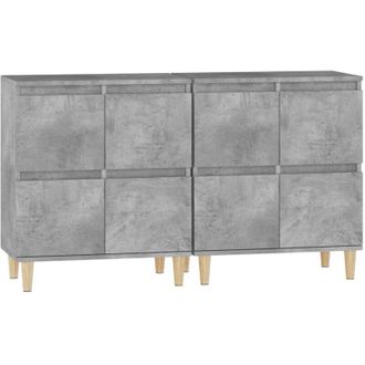 vidaXL Vidaxl - Aparadores 2 Uds Madera Contrachapada Gris Hormig&oacute;n 60x35x70 Cm