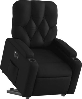vidaXL Vidaxl - Sill&oacute;n Reclinable Y Elevable El&eacute;ctrico Cuero Sint&eacute;tico Negro
