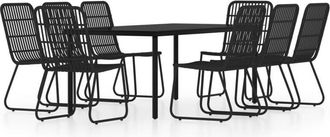 vidaXL 9 Piece Garden Dining Set Black vidaXL