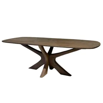 Moloo Mesa de comedor ovalada 10 personas 250cm madera maciza