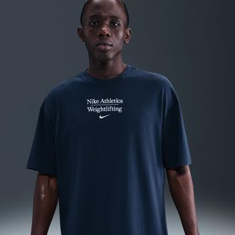 Nike Mens Weightlifting Max90 T-Shirt in Blue | APS507NAWL-CNV